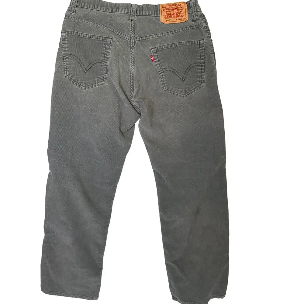 Levi’s 559 Relaxed Straight Gray Corduroy Pants Men’s 30x30 Classic Fit